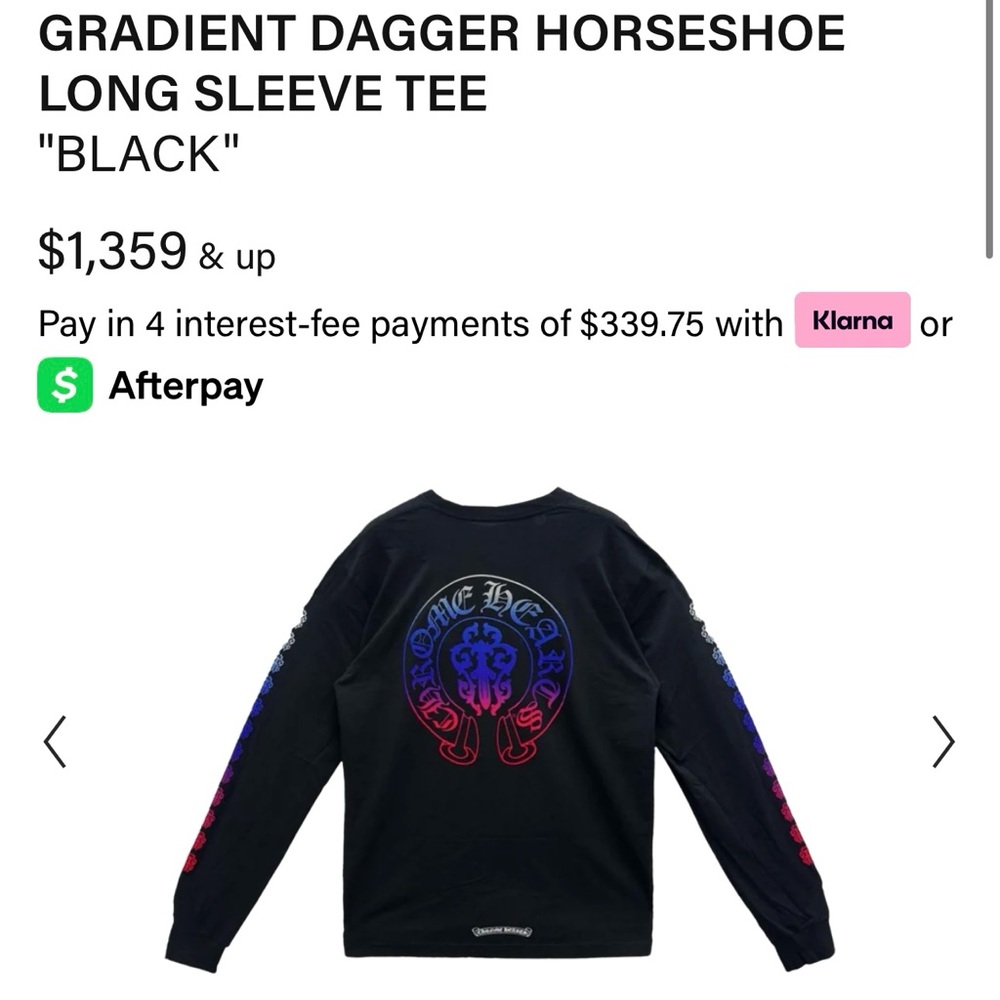 Chrome Hearts gradient, dagger, horseshoe Long Sleeve Shirt - Picture 8 of 8